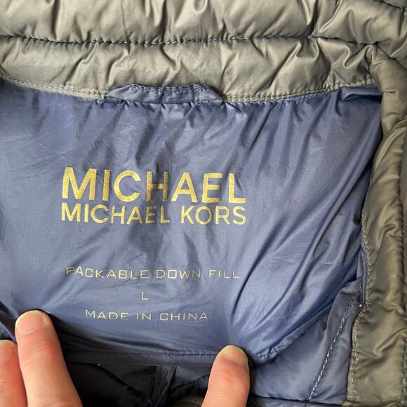 Michael Kors Packable Down-Fill Puffer Jacket Women’s Large Gray - Picture 8 of 9